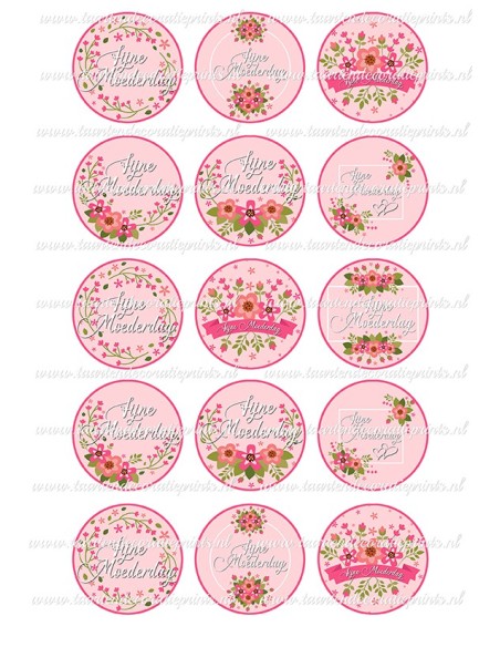 Eetbare Print Moederdag Cupcakes 2 - 5cm