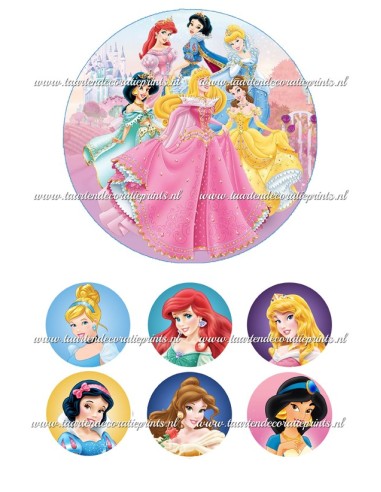 Eetbare Print Disney Prinsessen 3 - 15cm