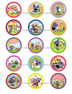 Eetbare Print Woezel en Pip Cupcakes - 5cm