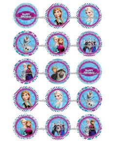 Eetbare Print Frozen Cupcakes 1 - 5cm