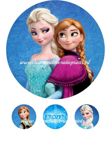Eetbare Print Frozen Anna & Elsa 1 - 20cm