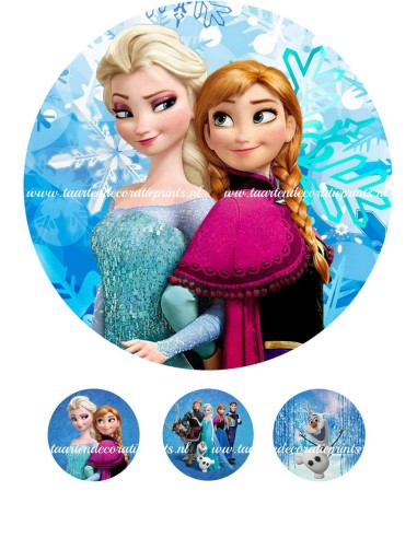 Eetbare Print Frozen Anna & Elsa 2 - 20cm