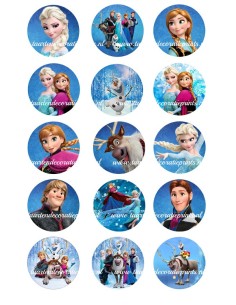 Eetbare Print Frozen Cupcakes 3 - 5cm