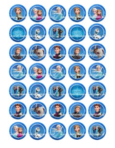 Eetbare Print Frozen Mini Cupcakes 2 - 3,5cm