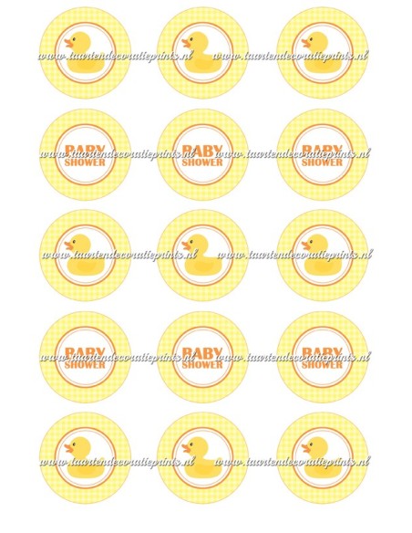 Eetbare Print Babyshower Cupcakes - 5cm