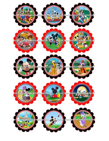 Eetbare Print Mickey Mouse Clubhouse Cupcakes - 5cm