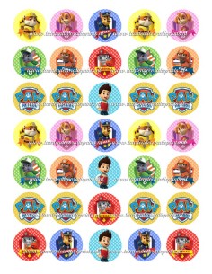 Eetbare Print Paw Patrol Mini Cupcakes 1 - 3,5cm