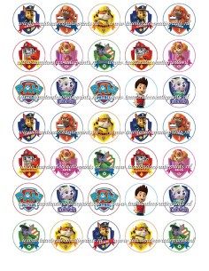 Eetbare Print Paw Patrol Mini Cupcakes 2 - 3,5cm