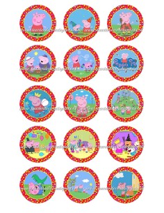Eetbare Print Peppa Pig Cupcakes 2 - 5cm