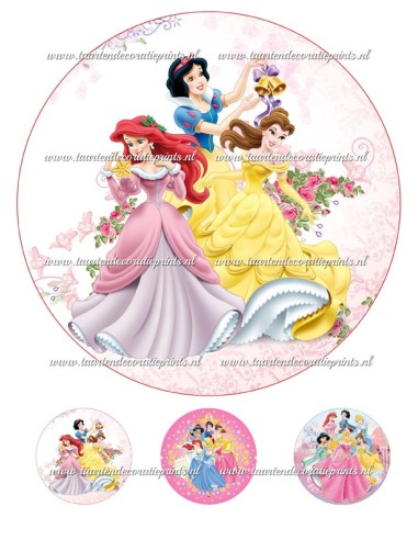 Eetbare Print Disney Prinsessen 1 - 20cm