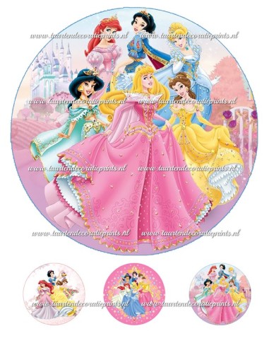 Eetbare Print Disney Prinsessen 3 - 20cm