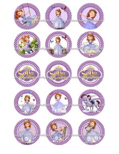 Eetbare Print Sofia Cupcakes - 5cm