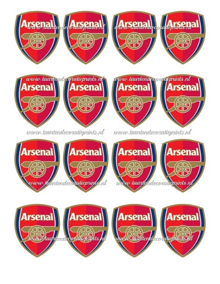 Eetbare Print Arsenal Cupcakes - 5cm
