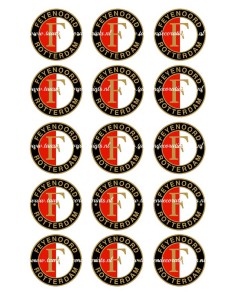 Eetbare Print Feyenoord Cupcakes - 5cm