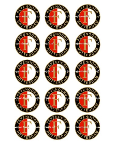Eetbare Print Feyenoord Cupcakes - 5cm