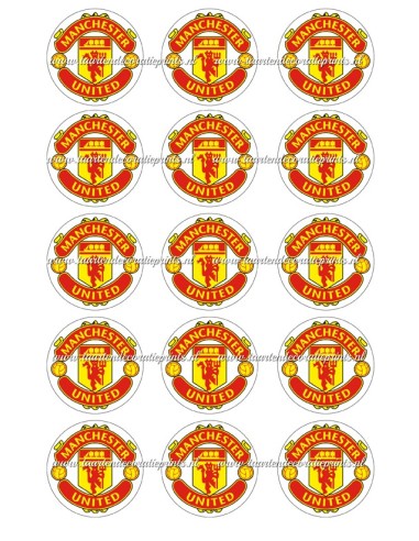 Eetbare Print Manchester United Cupcakes - 5cm