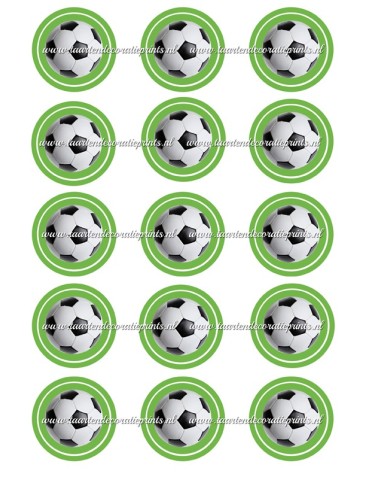 Eetbare Print Voetbal Groen Cupcakes - 5cm