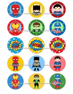 Eetbare Print Baby Superhelden Cupcakes - 5cm