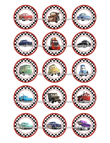 Eetbare Print Cars Cupcakes 2 - 5cm