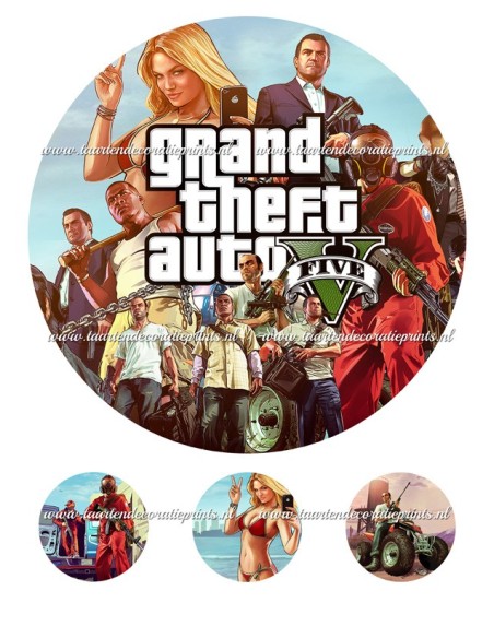 Eetbare Print GTA V - 1 - 20cm