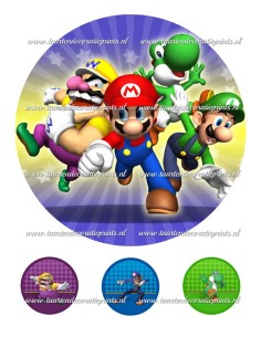 Eetbare Print Super Mario Team - 20cm