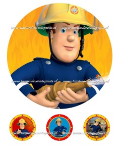 Eetbare Print Brandweerman Sam 2 - 20cm