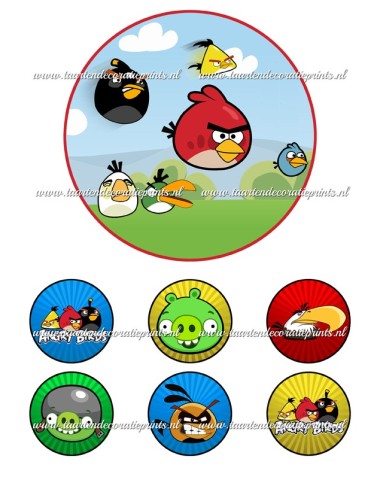 Eetbare Print Angry Birds 1 - 15cm