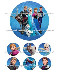 Eetbare Print Frozen Cast - 15cm