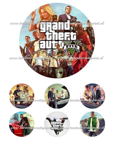 Eetbare Print GTA V - 1 - 15cm