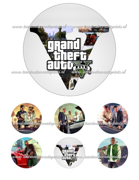 Eetbare Print GTA V - 2 - 15cm
