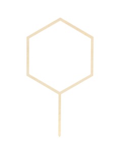 PartyDeco Houten Taarttopper Zeshoek 24cm //