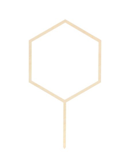 PartyDeco Houten Taarttopper Zeshoek 24cm //