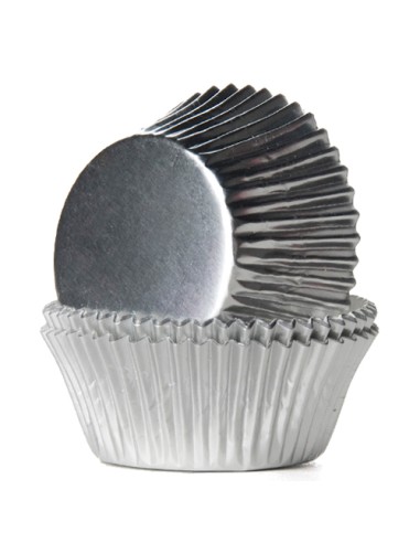 House of Marie Baking Cups Folie Zilver -500st-