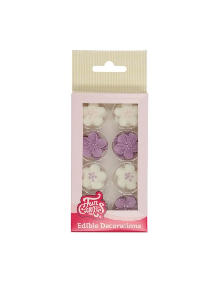 FunCakes Suikerdecoratie Bloemenmix Paars -24st-