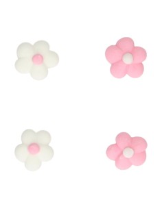 FunCakes Suikerdecoratie Kleine Bloemenmix Wit/Roze -64st- 2