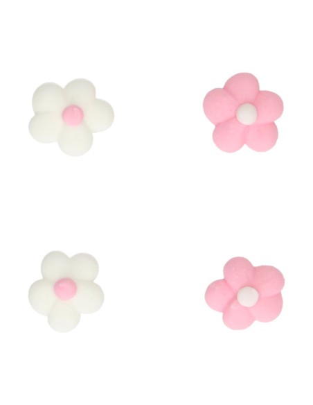 FunCakes Suikerdecoratie Kleine Bloemenmix Wit/Roze -64st-