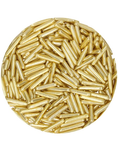 FunCakes Metallic Sugar Rods XL Geel Goud -70gr-