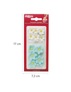 Dekora Suikerbloemen Margriet Wit & Blauw -14st- 2