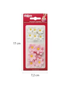 Dekora Suikerbloemen Margriet Wit & Roze -14st- 2