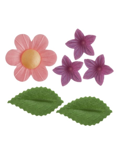 Dekora Ouwel Bloemen en Blad Assorti Roze -38st-