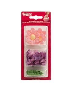 Dekora Ouwel Bloemen en Blad Assorti Roze -38st- 2