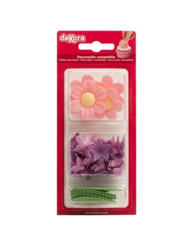 Dekora Ouwel Bloemen en Blad Assorti Roze -38st-