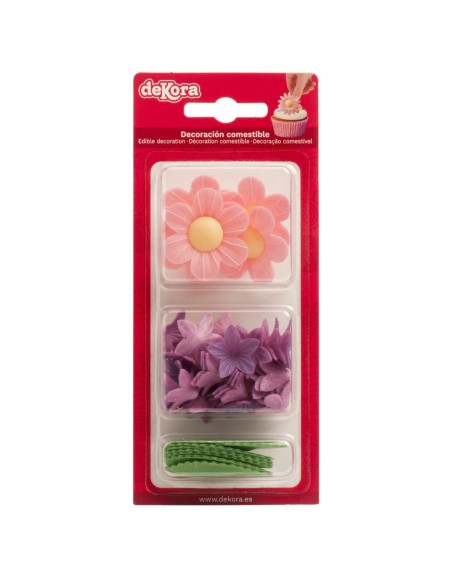 Dekora Ouwel Bloemen en Blad Assorti Roze -38st-