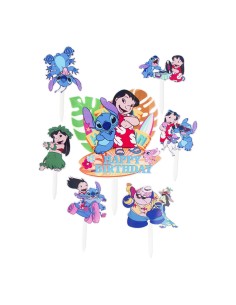 CakeDeco Taarttopper Lilo & Stitch Tropical Set -7st-