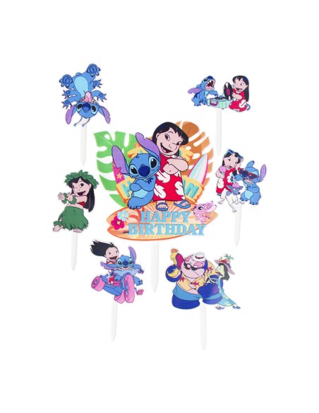 CakeDeco Taarttopper Lilo & Stitch Tropical Set -7st-