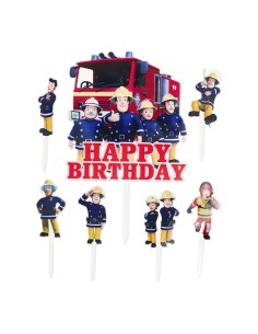 CakeDeco Taarttopper Brandweerman Sam Set -7st-