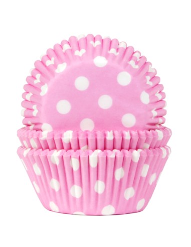 House of Marie Baking Cups Stippen Baby Roze (50st)