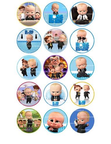 Eetbare Print Boss Baby Cupcakes - 5cm