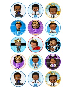 Eetbare Print Boss Baby Afro Cupcakes - 5cm