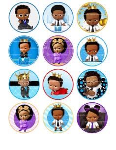 Eetbare Print Boss Baby Afro Cupcakes - 6cm